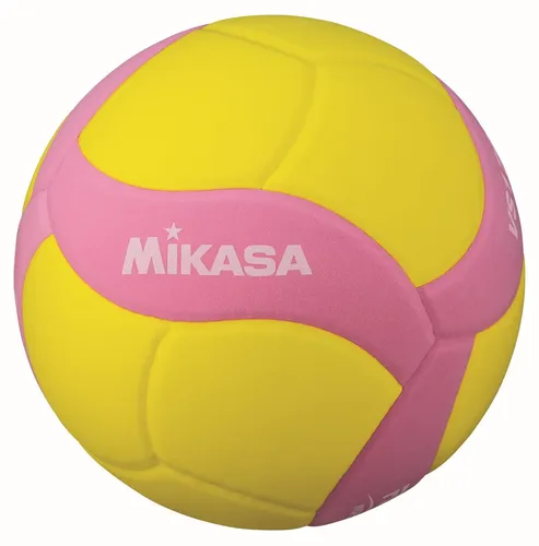 Mikasa Volleyball VS170W-Y-P, Größe 5, gelb/pink - Indoor-Trainingsball für Kinder und Jugendliche, gewichtsreduziert und ideal zum Erlernen der Volleyballtechniken, inspiziert von der FIVB.