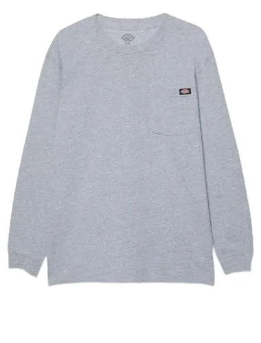 Dickies, Herren, Schweres Langarmshirt mit Tasche, legere Passform, Heather Grey, S