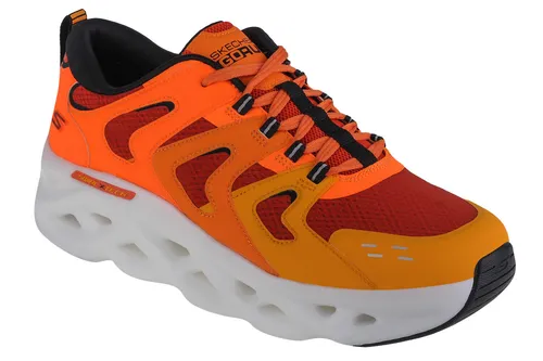 Skechers Go Run Swirl Tech-Surge Herren-Sneaker - Sneaker mit einzigartigem Design und modernster Technologie, ideal für aktive Männer. Genießen Sie maximalen Komfort und Dämpfung mit der HYPER BURST®-Sohle und zeigen Sie Stil mit dem energiegeladenen Orangeton!