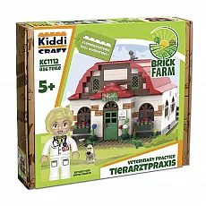 KiddiCraft Brickfarm - Tierarzt-Praxis - deutsch 300432 - Klemmbausteine: Aufklappbare Tierarzt-Praxis für kreative Spielstunden, inklusive deutscher Anleitung und liebevollen Details für tierische Freunde.