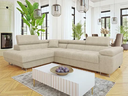 MIRJAN24 Ecksofa Torezio Premium - Stilvolles Eckcouch mit Schlaffunktion und Bettkasten - Ecksofa Torezio Premium mit kompakten Maßen und komfortabler Schlaffunktion. Ideal für entspannte Abende und bietet praktischen Stauraum im Bettkasten.