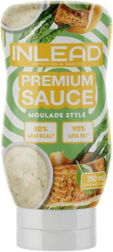 INLEAD - Premium Sauce - Light Sauce | 80% weniger Kalorien & 90% weniger Zucker | Perfekt Zur Diät | Kalorienarme Ernährung | Vegan | Glutenfrei | Laktosefrei - 350ml (Moulade Style)