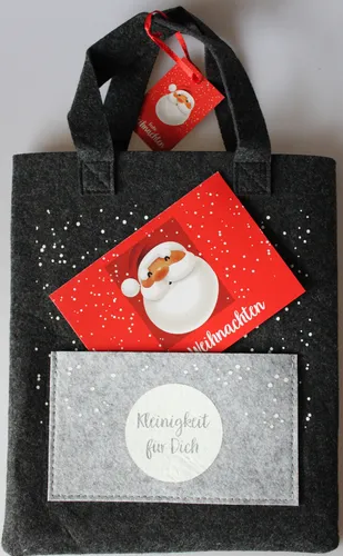 Geschenktasche Weihnachten aus Filz Nikolaus 22x26cm mit Postkarte *NEU*
