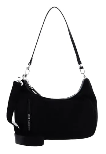Mandarina Duck Damen Hunter Umhängetasche, Schwarz - Stylische Umhängetasche aus glänzendem Nylon, ideal für den Alltag. Mit abnehmbarem Schultergurt und praktischer Fronttasche für schnellen Zugriff.