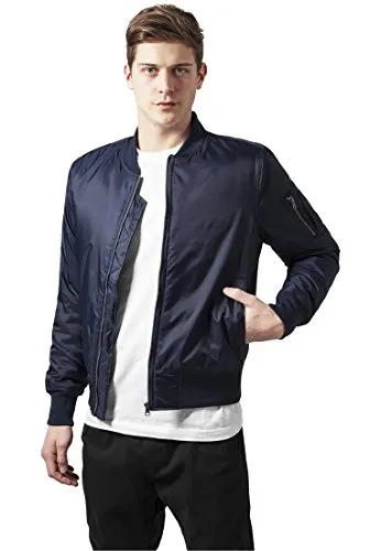 Urban Classics TB861 Herren Jacke - Basic Bomber Jacket - Funktionsjacke mit aufgesetzter Tasche und Zipper am Arm, aus 100% Polyester für hohe Festigkeit und Formstabilität, ideal für stylische Freizeitlooks.