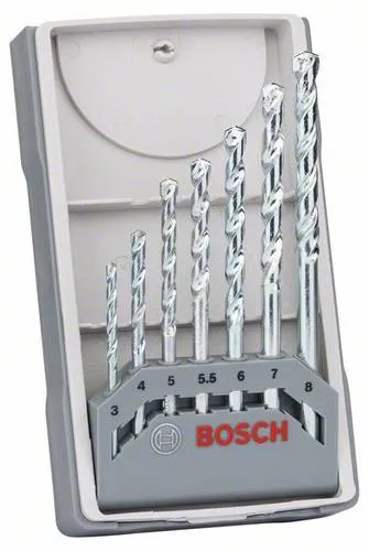 Bosch Accessories CYL-1 2607017035 Hartmetall Stein-Spiralbohrer-Set 7teilig 3 mm, 4 mm, 5 mm, 5.5 mm, 6 mm, 7 mm, 8mm