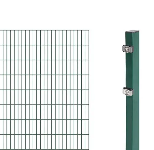 Alberts 2m Doppelstabmatte 6-5-6 + Pfosten grün von Alberts