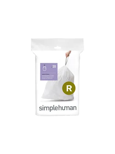 Simplehuman Code R maßgeschneiderte Müllbeutel, Packung mit 20, weiß