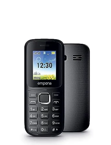 emporiaFN313, Seniorenhandy 2G, Tastenhandy ohne Vertrag, Mobiltelefon mit Notruftaste, 1,77-Zoll-Display, Schwarz