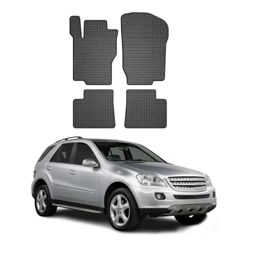 OMAC Gummi Fußmatten für Mercedes M Klasse W164 (2005-2011) - Schwarz - Wasserdichte und rutschfeste Gummi Fußmatten für Mercedes M-Klasse W164. Einfache Installation und optimaler Schutz für den Innenraum Ihres Fahrzeugs.