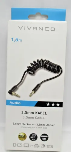 VIVANCO Klinkenverbindung 3,5mm Stecker 3,5mm kabel 462074