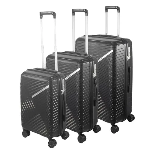 Laroqx Hartschalen Kofferset 3-teilig, Schwarz