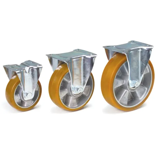 Bockrolle, PU, ø160 x 50mm - Transportgeräte & Rampen - Robuste Bockrolle mit 350 kg Tragkraft, ideal für schwere Lasten und vielseitig einsetzbar.
