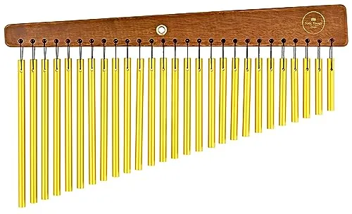 Sonic Energy Chimes – Klangspiel mit 27 Stäben und Holz-Aufhängung - Chimes für Therapie und Percussion, 27 goldeloxierte Aluminiumstäbe erzeugen resonante, harfenähnliche Klänge – Ideal für Klangbäder und zur Förderung von Ruhe und Fokus.