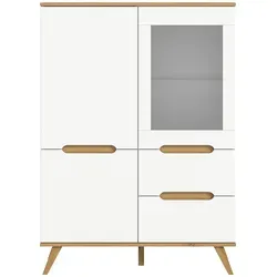 Highboard Torso in Weiß – 3 Schubladen