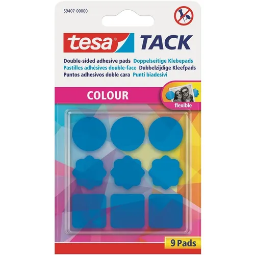 tesa Tack Klebepunkte, blau, 9 Pads, 59407-00000-01