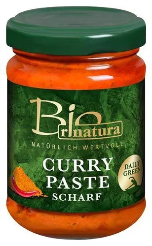 Rinatura Curry Paste scharf Bio 125 g Glas Vegan Glutenfrei