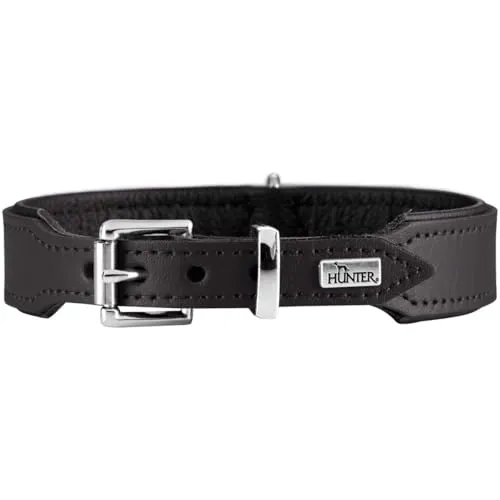 Hunter Basic Hunde-Halsband schwarz - Hochwertiges Tierhalsband, verstellbar von 30,0 bis 34,5 cm, ideal für Komfort und Sicherheit Ihres Hundes.