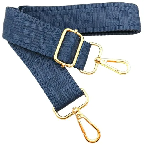 Verstellbarer Schultergurt für Taschen Blau, Taschengurte zum Wechseln, Taschengurt Breit mit Karabiner Gold, 80-130 cm Tragegurt Tasche für Damen Schulterriemen, Handtasche, 3.8cm, 1322