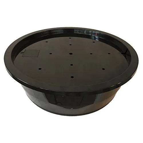 Köhko Springbrunnen Becken 45 Liter mit Deckel - Brunnenzubehör & Kaskadenzubehör - Ideal für die individuelle Gestaltung Ihres Gartenbrunnens, robustes PP-Material mit praktischem ABS-Deckel.