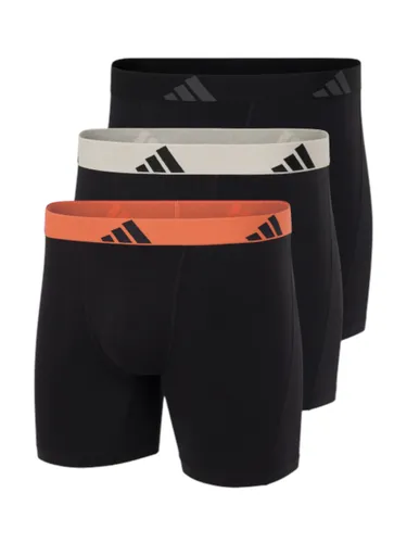 adidas 3P Active Flex Cotton Boxer Brief Schwarz/Orange - Herrenunterhosen aus 95% Baumwolle und 5% Elasthan für optimalen Tragekomfort. Flexibles Material passt sich jeder Bewegung an und sorgt für Atmungsaktivität und Feuchtigkeitsmanagement.