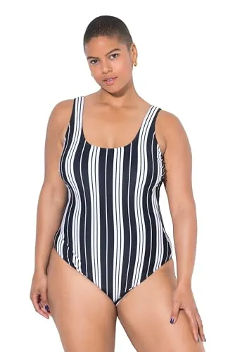 Studio Untold Damen große Größen Übergrößen Plus Size Badeanzug, Softcups, Streifen, Shaping schwarz 42 841182100-42