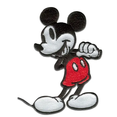 Aufnäher / Bügelbild - Mickey Mouse 90 Jahre Disney - rot - 6,0x7,2cm