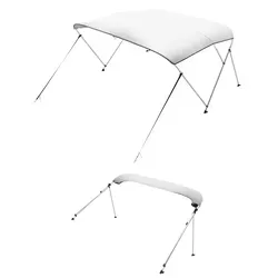 VEVOR Bimini Top Bootsabdeckung (3 Bögen) - Wasserdichte Sonnenschutz-Bootsmarkise aus robustem 600D Polyester mit Aluminiumrahmen, ideal für Windgeschwindigkeiten bis 72,42 km/h. Faltbar und einfach zu installieren, perfekt für jedes Boot!