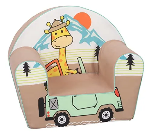 Knorrtoys 74001 - Kindersessel - Giraffe on Tour - Sessel fürs Kinderzimmer mit zauberhaftem Giraffenaufdruck, bequem und belastbar bis 30 kg – ideal für kleine Abenteurer.