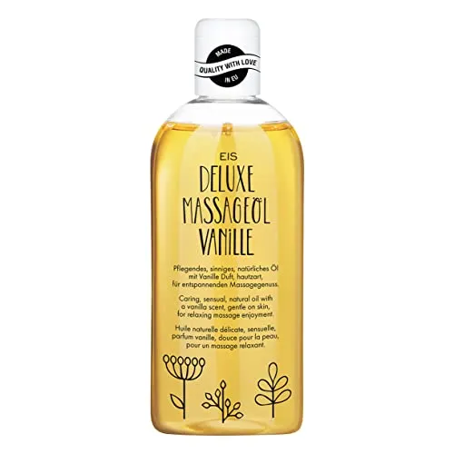 Produktbild EIS Deluxe Massageöl Vanille | für Massagen zur Entspannung | geeignet für Paare | wärmendes Körperöl zur Muskelentspannung | intimes & flüssiges Gleitöl | erotischer Vanille Duft | 250ml