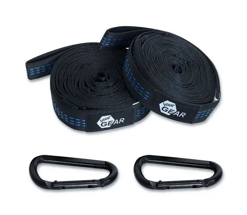 yourGEAR Hängematte Befestigungs-Set Hängematte 350kg Aufhängeset 2x280cm Gurt 2 Karabiner