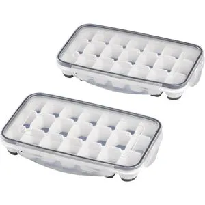 APS Eiswürfelform 36103, mit Deckel, flexibler Boden, 21 Würfel, Set, 2 Stück
