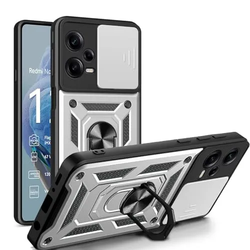 betterfon Handyhülle für Xiaomi Redmi Note 12 Pro+ | Stoßfest & Kratzfest | Mit Kameraschutz, Anti-Fingerabdruck & robustem Panzerschutz-Design | Silber