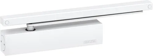 GEZE 1420-0101 Türschließer Weiß - TS 5000 - Sicherheitstechnik: Hochwertiger Türschließer mit Gleitschiene, ideal für Feuer- und Rauchschutztüren, geprüft nach DIN EN 1154 für maximale Sicherheit.