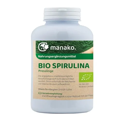 manako BIO Spirulina Algen Tabs/Presslinge, 250 g Dose