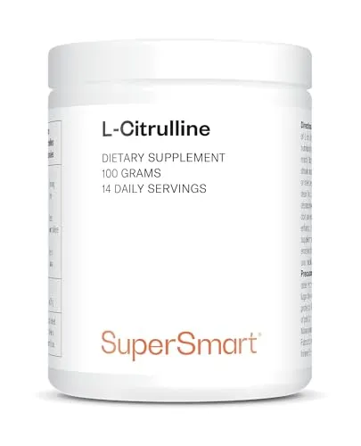 L-Citrullin-Pulver - Pre-Workout - Vasodilator - Trägt zu optimaler Muskelsynthese bei - Hilft bei der Begrenzung von Krämpfen und Muskelkater - Vegan - Glutenfrei - Supersmart
