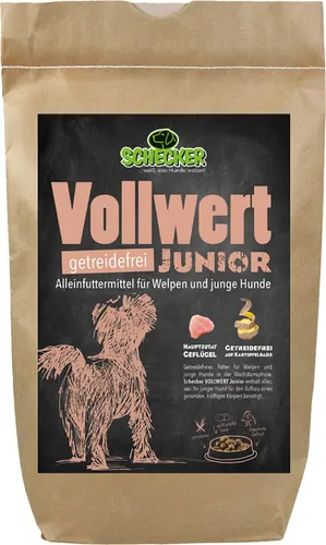 1,5kg Schecker VOLLWERT Junior - getreidefreies Trockenfutter für Welpen