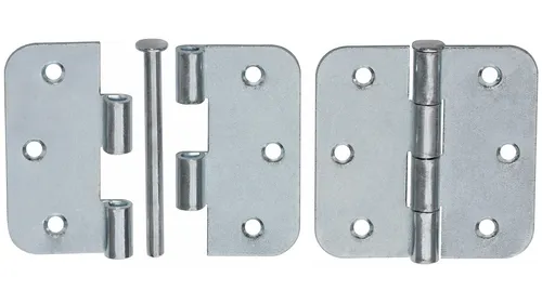 Kulissenscharniere 75 x 75 mm Gerollte Scharnier mit losem Knopfstift Silber Ve.