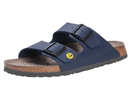 Birkenstock ESD-Sandale Arizona - ESD-Sandalen für sicheren Schutz in sensiblen Bereichen, anatomisch geformtes Kork-Latex-Fußbett und verstellbare Dornschnalle für optimalen Komfort.