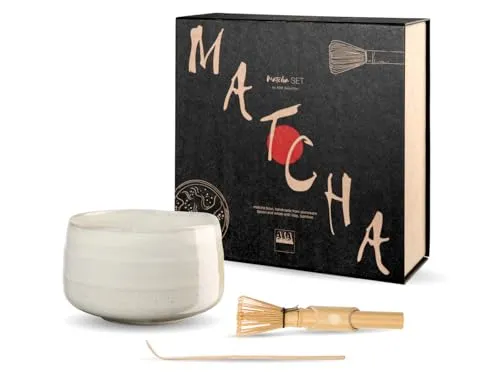 ASA moribana Matcha-Set hasu Shiny 3tlg - Elegantes 3-teiliges Matcha-Set aus hochwertigem Steinzeug und Bambus. Ideal für die stilvolle Zubereitung von Matcha und perfekt für Ihre Teezeremonie.