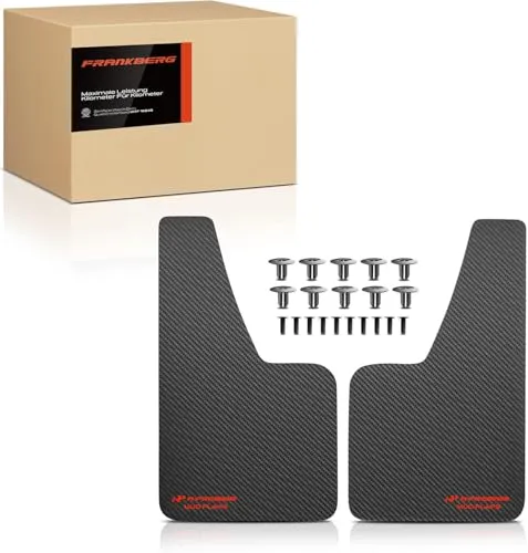 Frankberg 2X Universal Auto Schmutzfänger Spritzschutz Schneidbar Vorne Hinten Kompatibel mit Cabriolet MPV Pickup Limousine Kombi SUV Schrägheck Coupe LKW Schwarz 358 * 208 mm