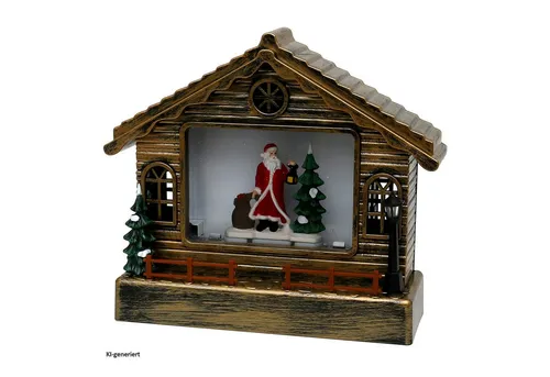 SIGRO Weihnachtsfigur LED Haus mit Santa (Stück, 1 St)