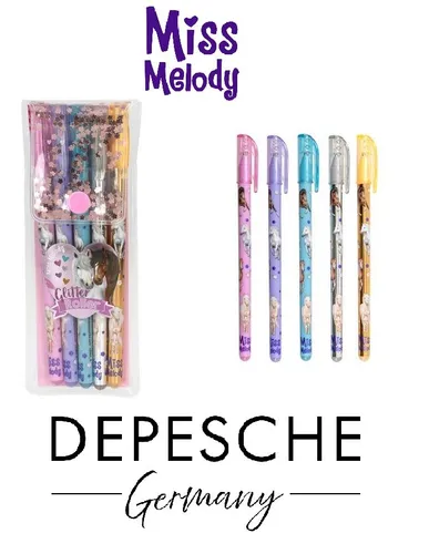 DEPESCHE - MISS MELODY - GLITTER GEL ROLLER - 13364 - 5 FARBEN # NEU OVP