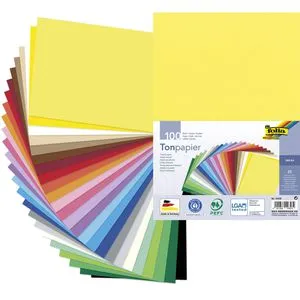 Folia Tonpapier 6499, A4, 25 Farben sortiert, 130g/m², 100 Blatt