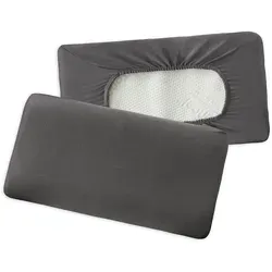 Traumschlaf Premium Interlock Jersey Kissenbezug 40x60 cm bis 40x80 cm - anthrazit-grau - Vielseitiger Kissenbezug aus 100% Baumwolle, der perfekt auf Nackenstützkissen passt. Genießen Sie Komfort und eine angenehme Schlafumgebung mit atmungsaktiver Qualität.