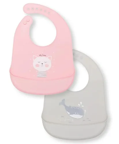 fillikid weiches Silikon Auffanglätzchen im Doppelpack set rosa