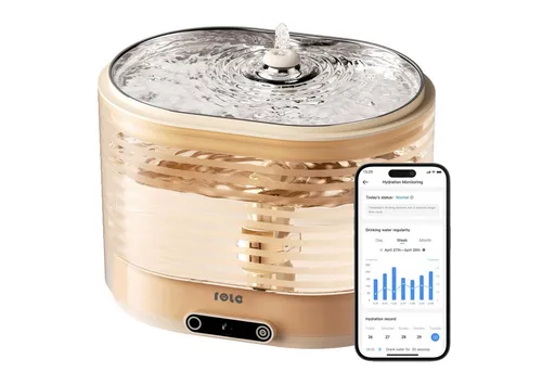 Enabot Trinkbrunnen Katzen Trinkbrunnen Kabellos 2L Volumen Ultraleise mit Bewegungsmelder, 2L (64oz)Tank, Ultra-leise Pumpe, IOS 13 & Android 0.6 oder höher