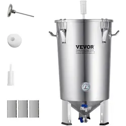 VEVOR 30L Maischekessel - Edelstahl Bier Brauanlage - Bierbrauanlage aus 304 Edelstahl, ideal für Hobbybrauer mit einer Kapazität von 30 Litern, perfekt für die Herstellung von hochwertigem Bier zu Hause.