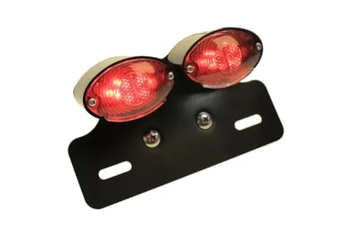 Zwillings- Rücklicht Bremslicht LED Rot Nummernschildbeleuchtung Kennzeichen Leuchte schwarz für Motorrad Quad neu