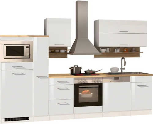 KOCHSTATION Küchenzeile KS-Mailand, mit E-Geräten, Breite 310 cm